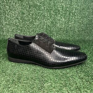 Vercini Black Oxford Mens Formal Shoes Made In Turkey Size 8.5 / 42